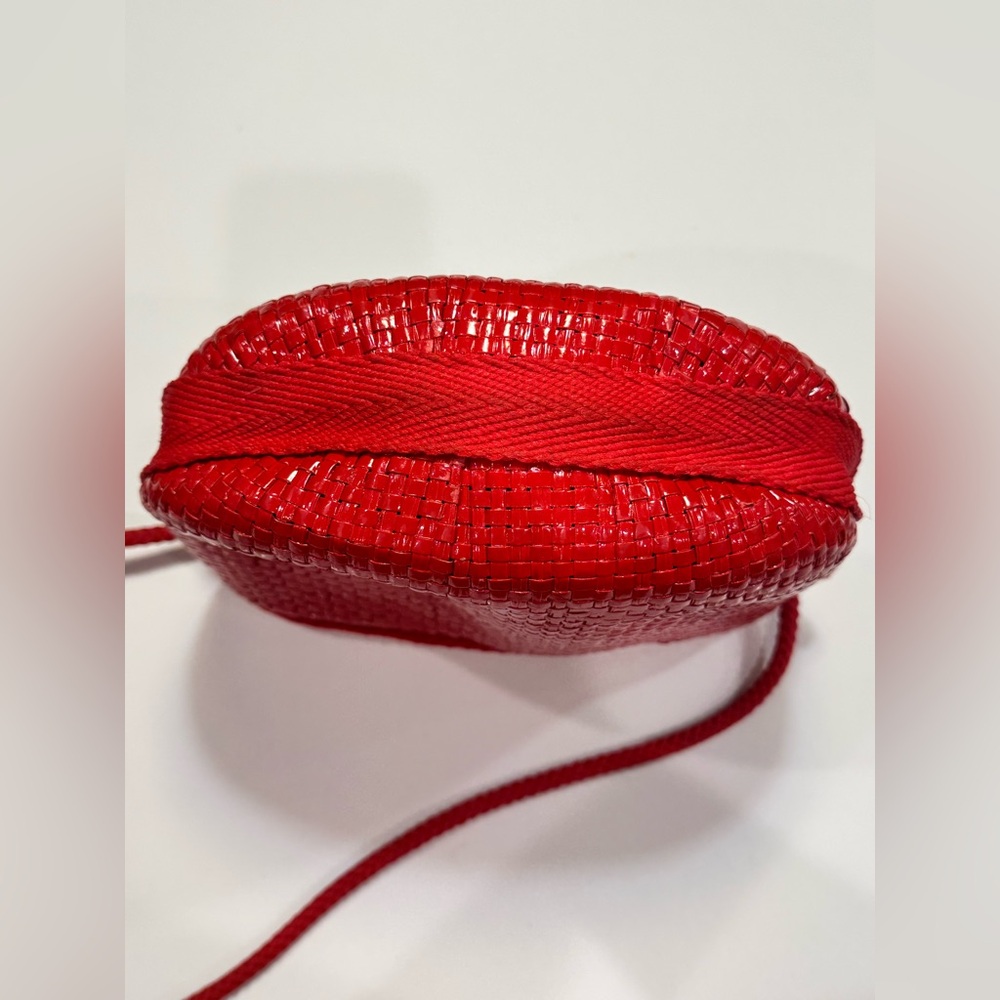 Vintage Walborg Made In Italy Red Woven Purse Handbag - Picture 2 of 8